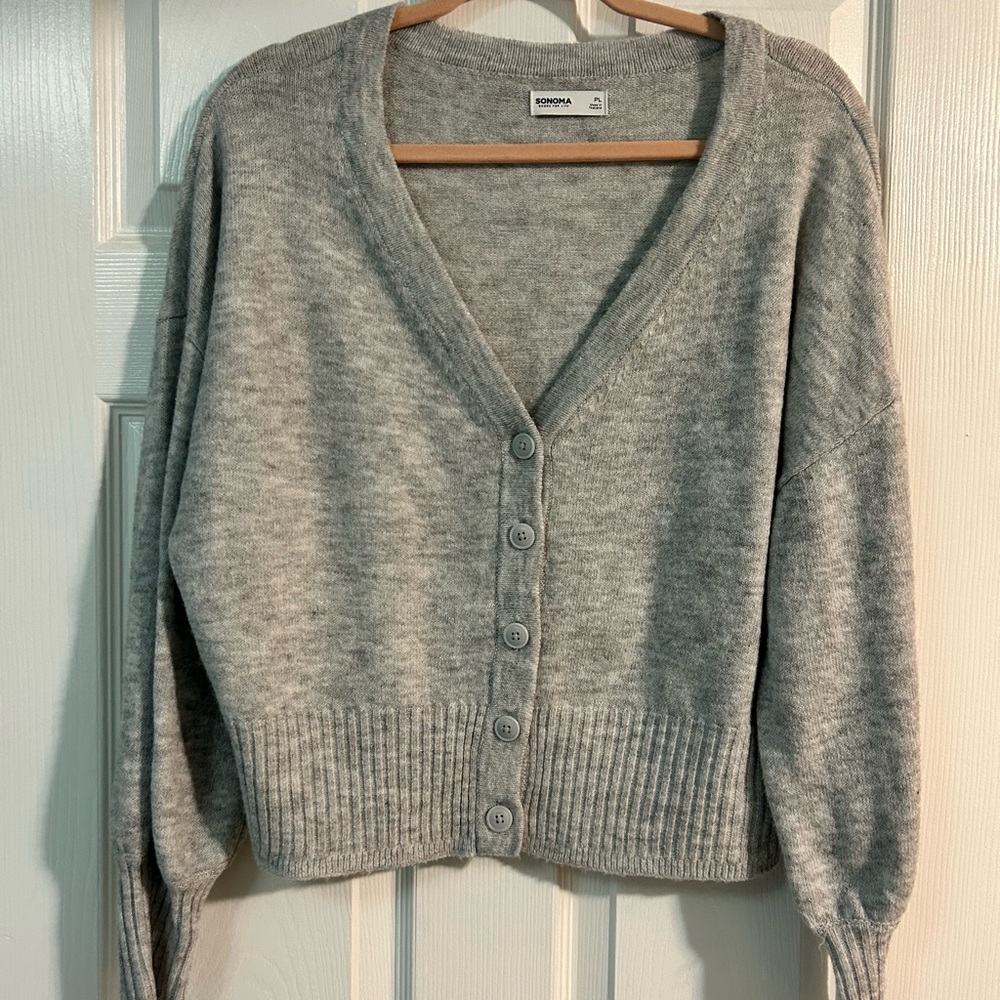 Sonoma Heather Gray V-Neck Cardigan